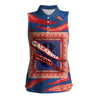 Personalized Italy Calabria Women Sleeveless Polo Shirt Piccantino Vintage Style