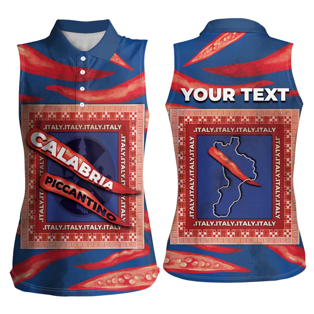 Personalized Italy Calabria Women Sleeveless Polo Shirt Piccantino Vintage Style