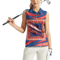 Personalized Italy Calabria Women Sleeveless Polo Shirt Piccantino Vintage Style