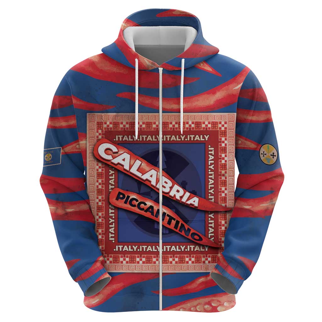 Personalized Italy Calabria Zip Hoodie Piccantino Vintage Style