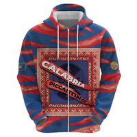 Personalized Italy Calabria Zip Hoodie Piccantino Vintage Style