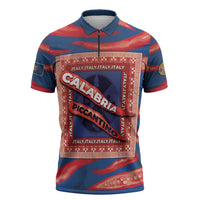 Personalized Italy Calabria Zipper Polo Shirt Piccantino Vintage Style