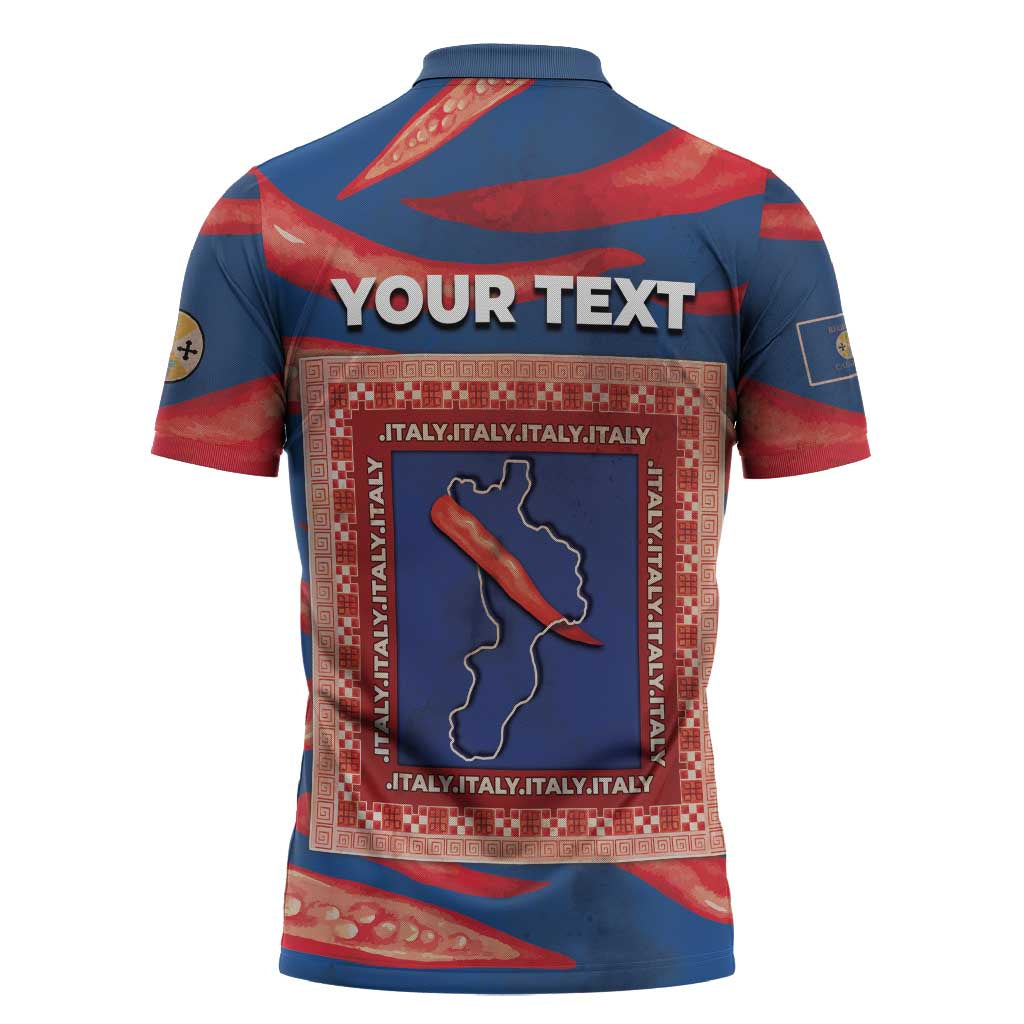 Personalized Italy Calabria Zipper Polo Shirt Piccantino Vintage Style