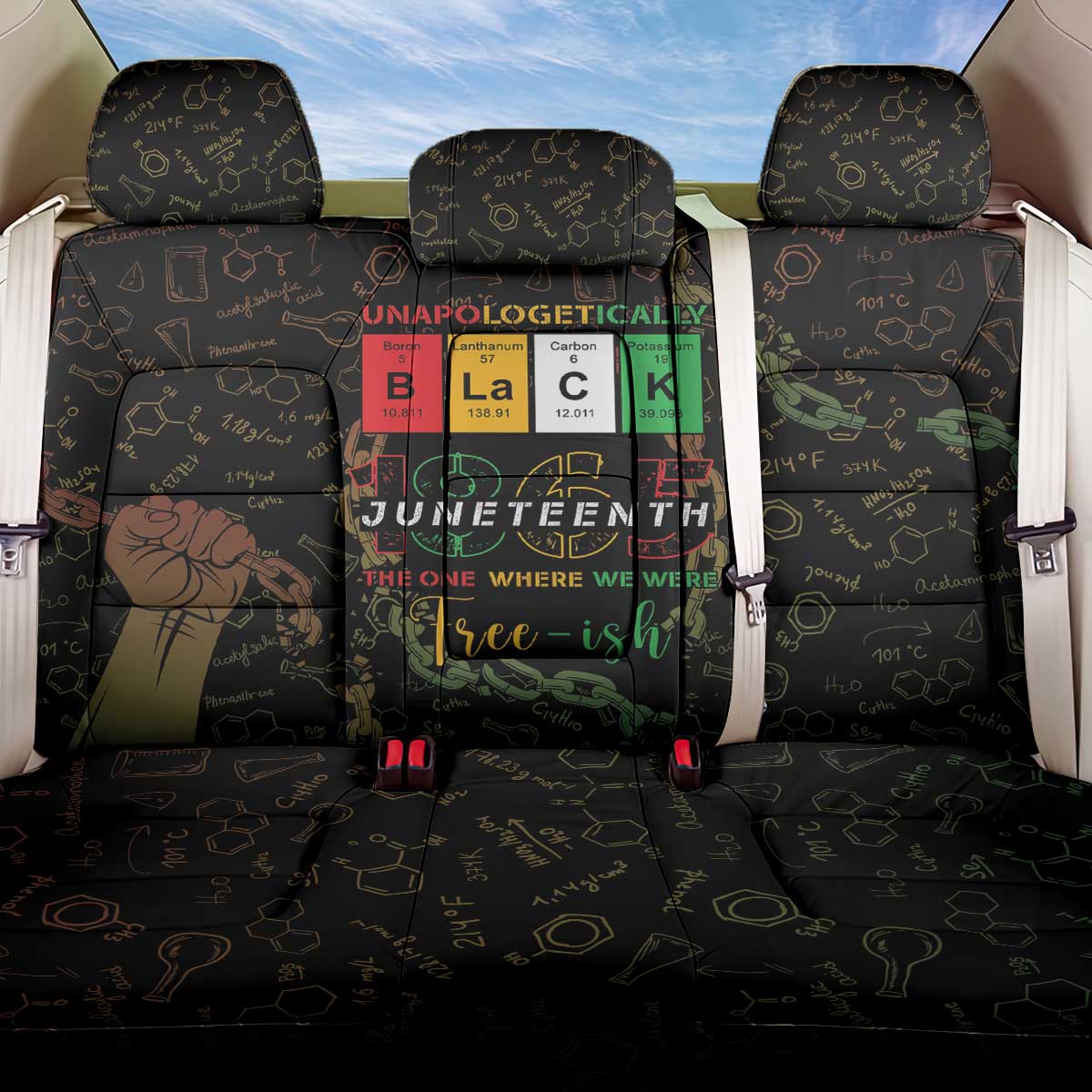 Juneteenth 1865 Back Car Seat Cover Unapologetically Black