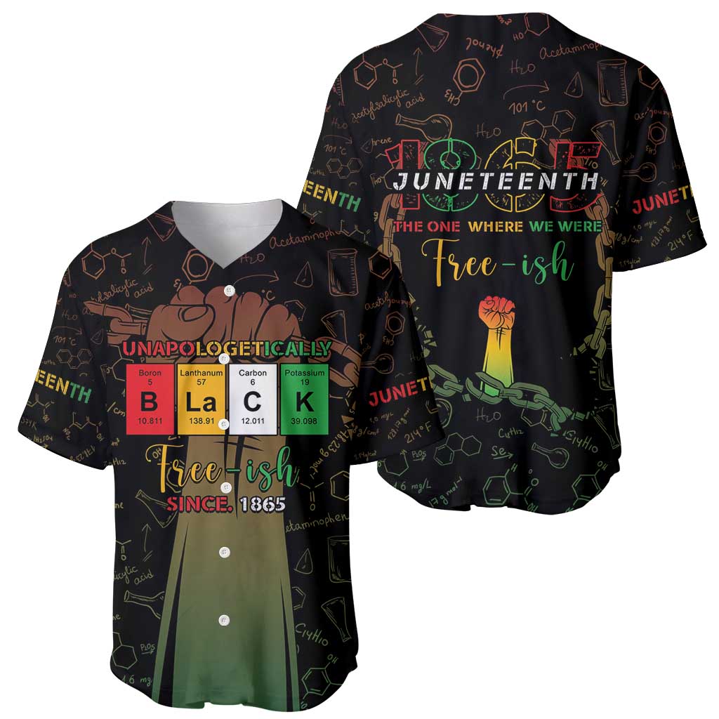 Juneteenth 1865 Baseball Jersey Unapologetically Black