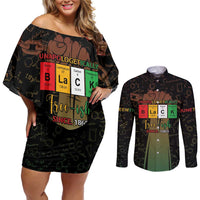 Juneteenth 1865 Couples Matching Off Shoulder Short Dress and Long Sleeve Button Shirt Unapologetically Black