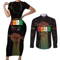 Juneteenth 1865 Couples Matching Short Sleeve Bodycon Dress and Long Sleeve Button Shirt Unapologetically Black