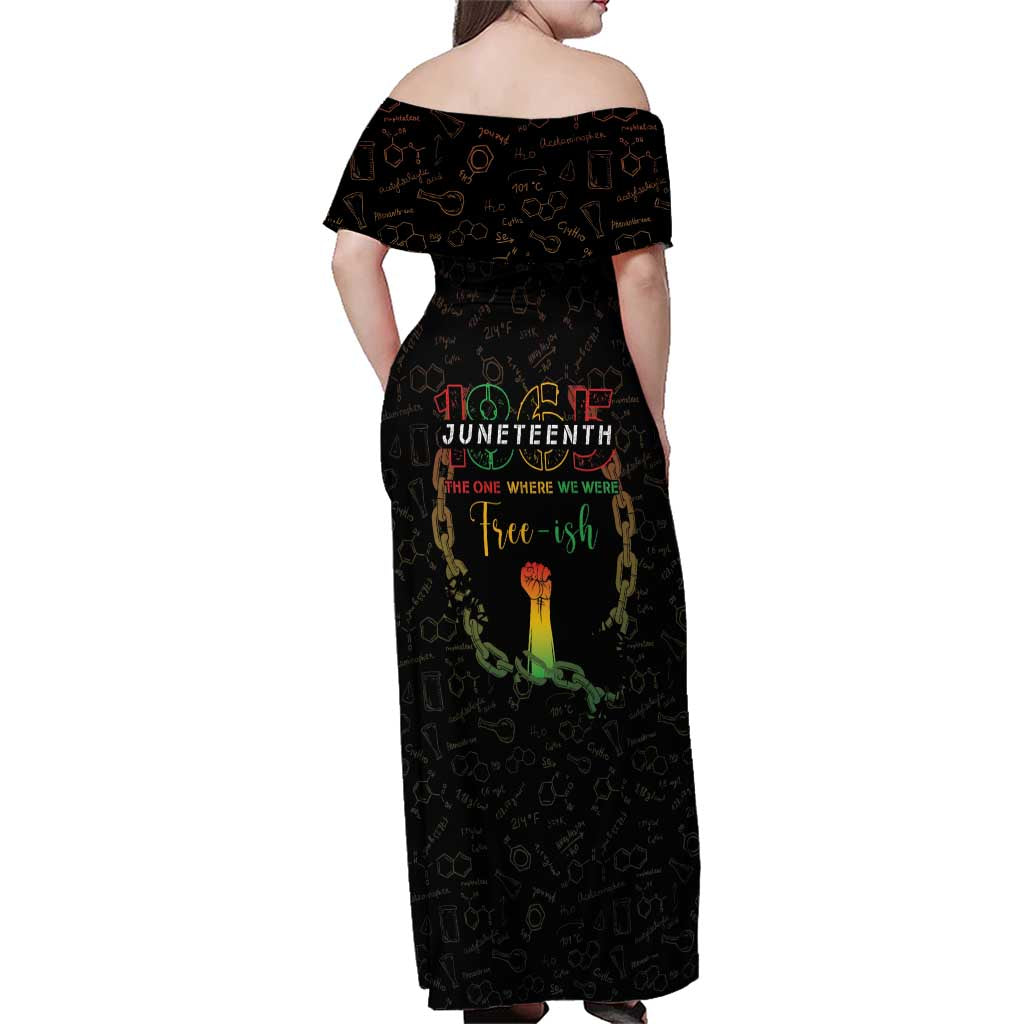 Juneteenth 1865 Family Matching Off Shoulder Maxi Dress and Hawaiian Shirt Unapologetically Black