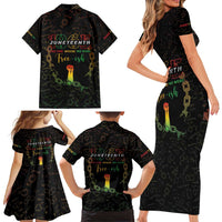 Juneteenth 1865 Family Matching Short Sleeve Bodycon Dress and Hawaiian Shirt Unapologetically Black