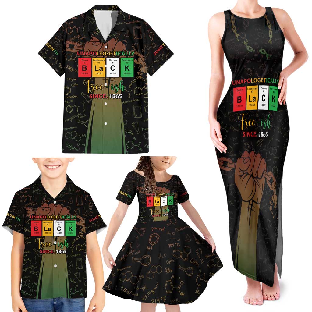 Juneteenth 1865 Family Matching Tank Maxi Dress and Hawaiian Shirt Unapologetically Black