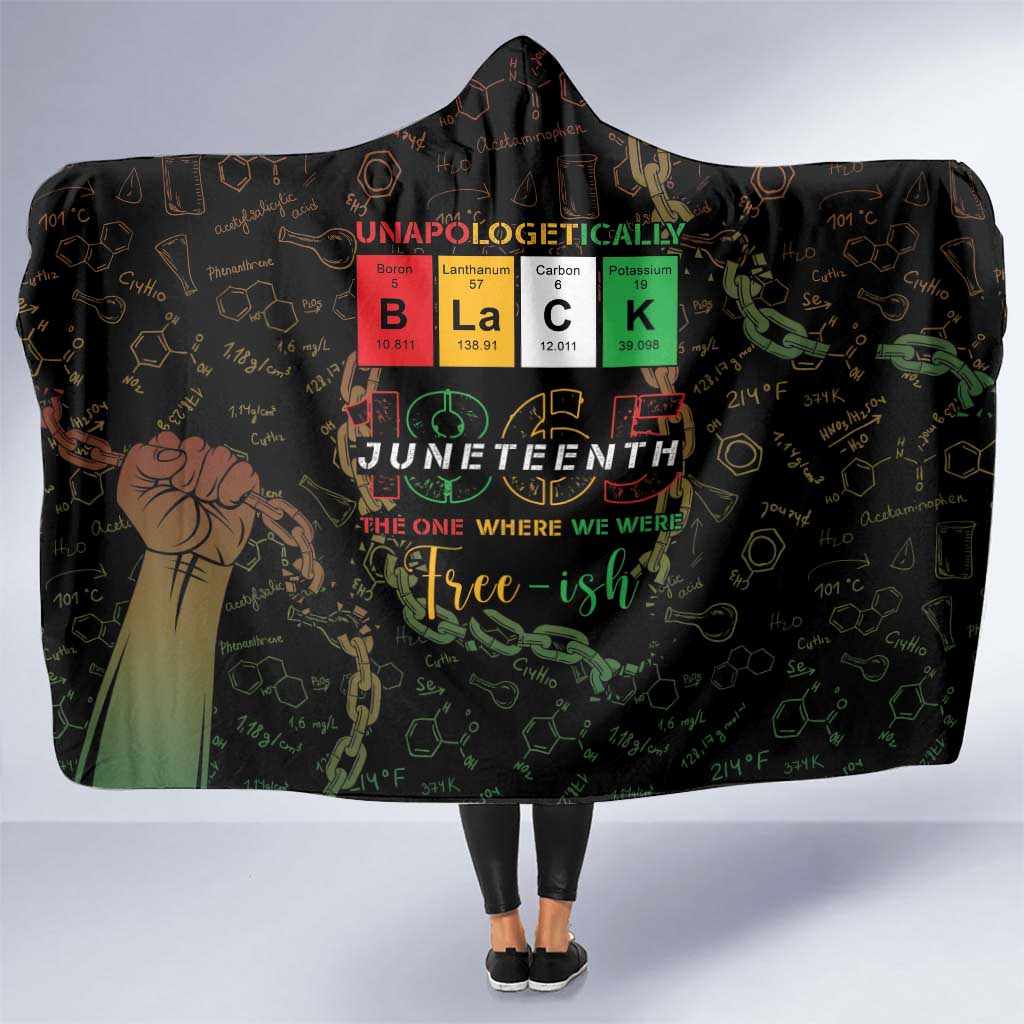 Juneteenth 1865 Hooded Blanket Unapologetically Black