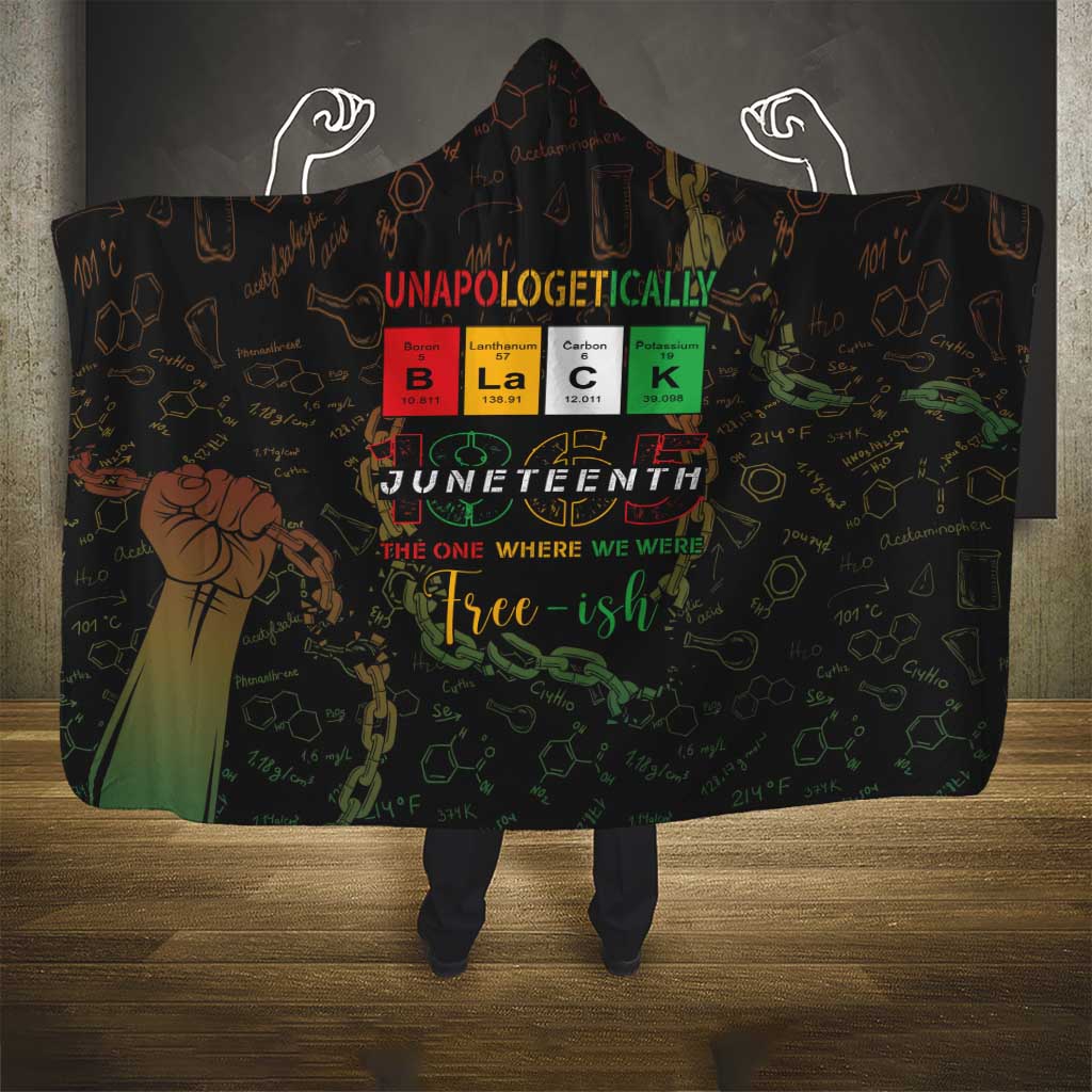Juneteenth 1865 Hooded Blanket Unapologetically Black