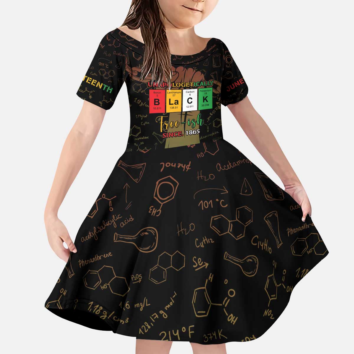 Juneteenth 1865 Kid Short Sleeve Dress Unapologetically Black
