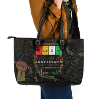 Juneteenth 1865 Leather Tote Bag Unapologetically Black