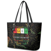 Juneteenth 1865 Leather Tote Bag Unapologetically Black