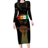 Juneteenth 1865 Long Sleeve Bodycon Dress Unapologetically Black