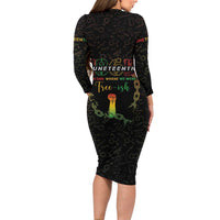 Juneteenth 1865 Long Sleeve Bodycon Dress Unapologetically Black