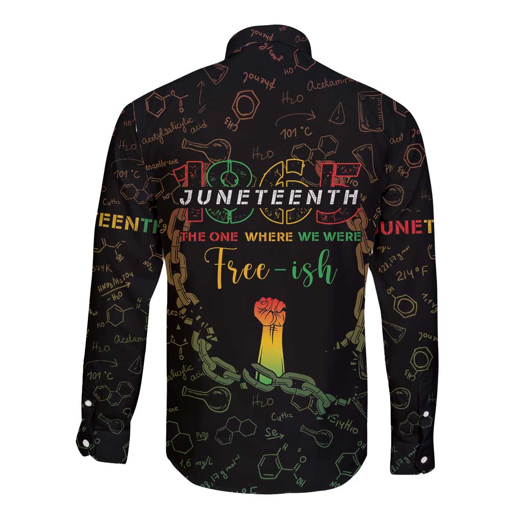 Juneteenth 1865 Long Sleeve Button Shirt Unapologetically Black