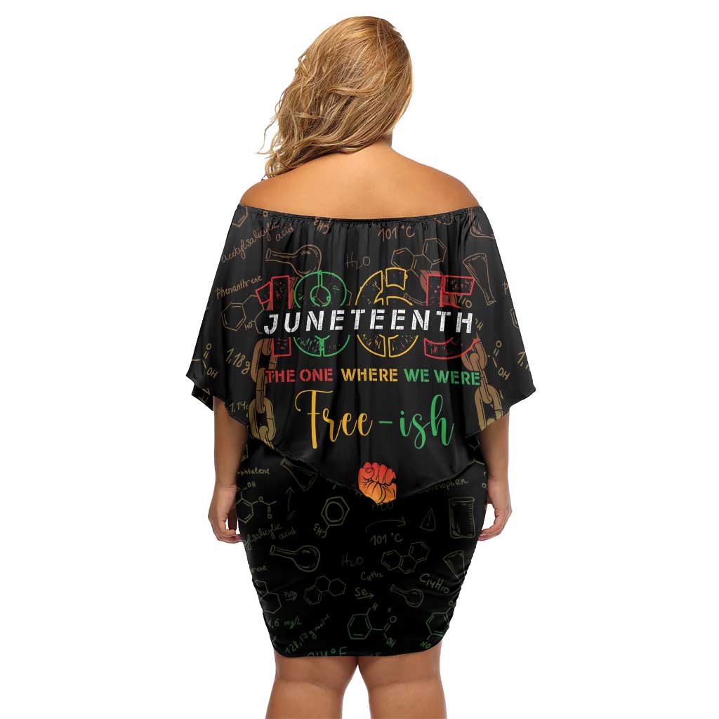Juneteenth 1865 Off Shoulder Short Dress Unapologetically Black