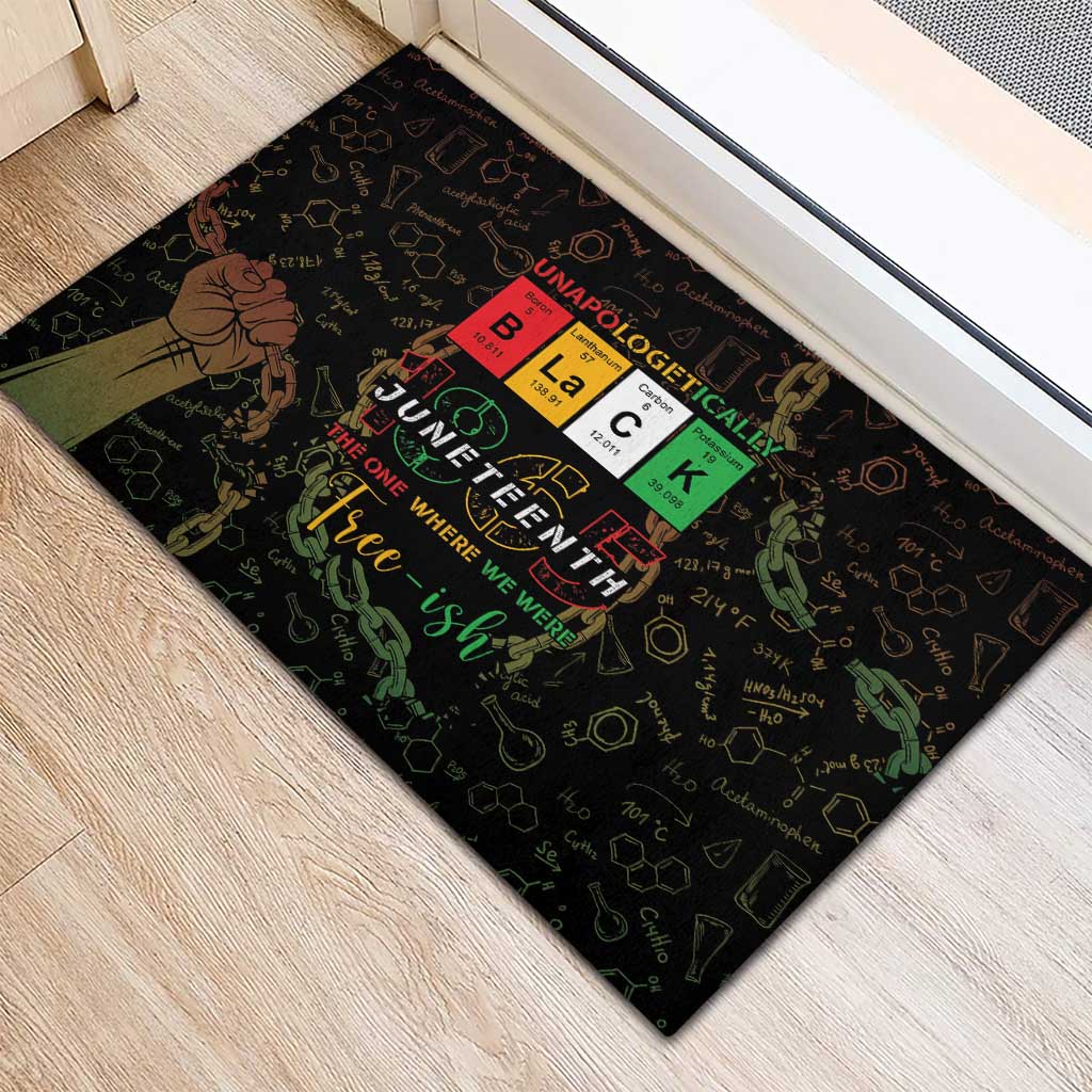 Juneteenth 1865 Rubber Doormat Unapologetically Black