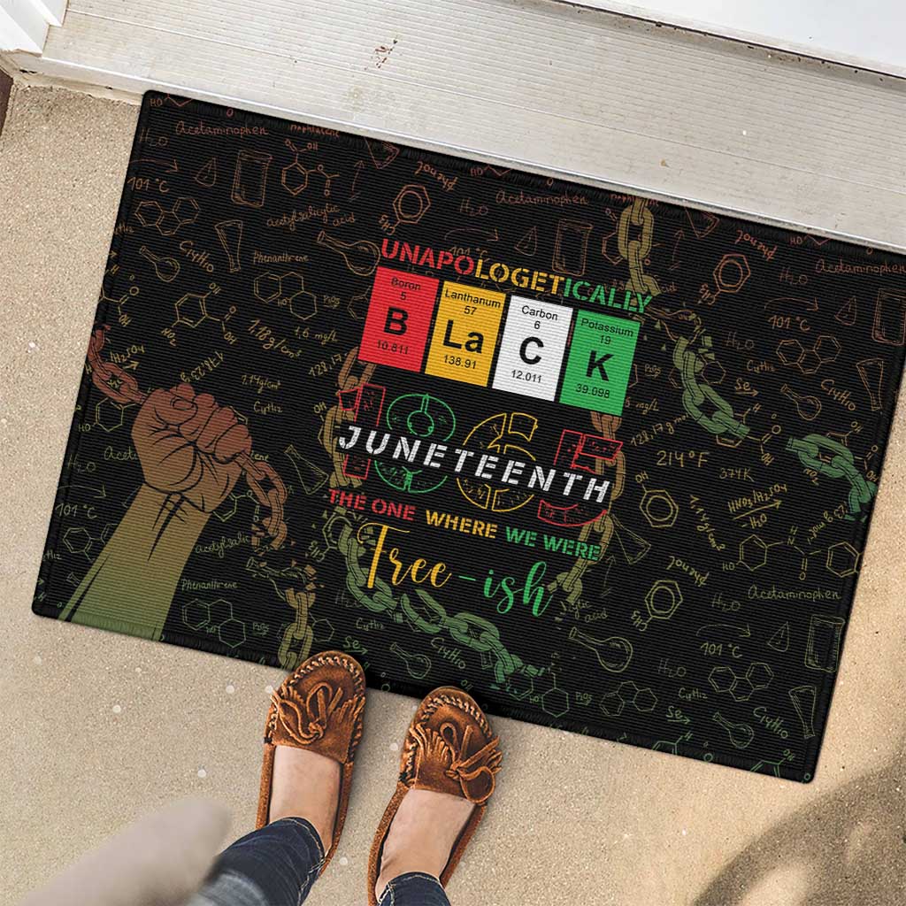 Juneteenth 1865 Rubber Doormat Unapologetically Black