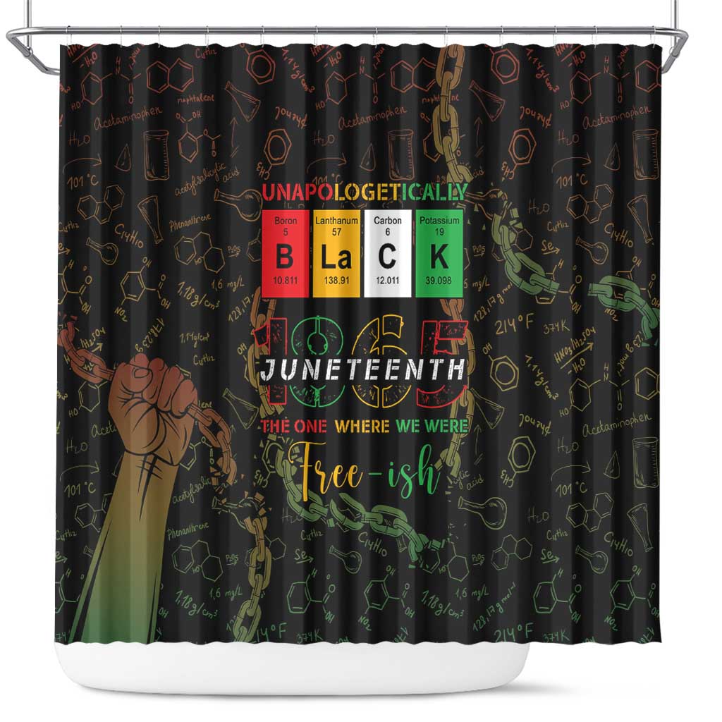 Juneteenth 1865 Shower Curtain Unapologetically Black