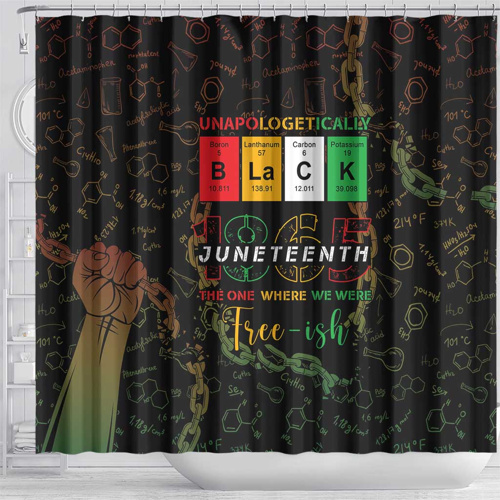 Juneteenth 1865 Shower Curtain Unapologetically Black