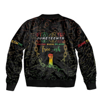 Juneteenth 1865 Sleeve Zip Bomber Jacket Unapologetically Black