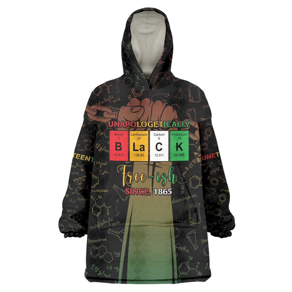 Juneteenth 1865 Wearable Blanket Hoodie Unapologetically Black