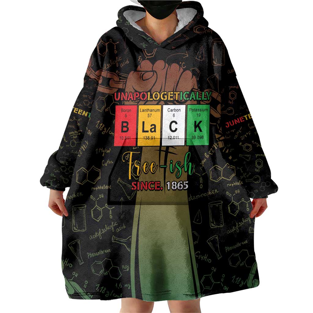 Juneteenth 1865 Wearable Blanket Hoodie Unapologetically Black
