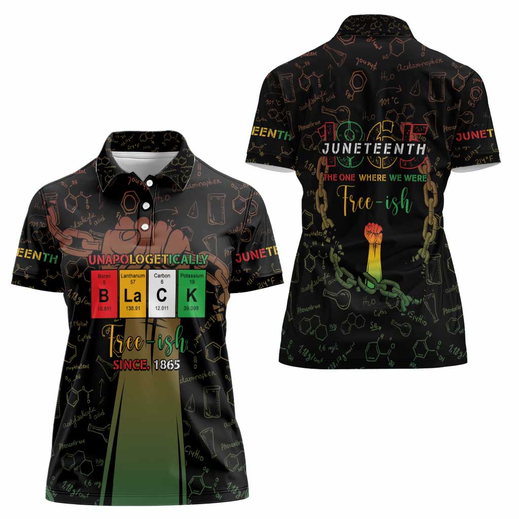 Juneteenth 1865 Women Polo Shirt Unapologetically Black