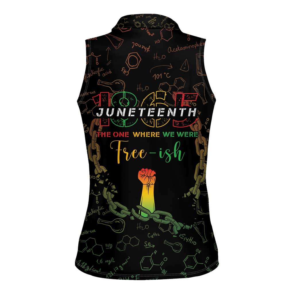 Juneteenth 1865 Women Sleeveless Polo Shirt Unapologetically Black