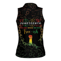 Juneteenth 1865 Women Sleeveless Polo Shirt Unapologetically Black
