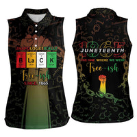 Juneteenth 1865 Women Sleeveless Polo Shirt Unapologetically Black