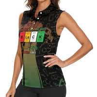 Juneteenth 1865 Women Sleeveless Polo Shirt Unapologetically Black