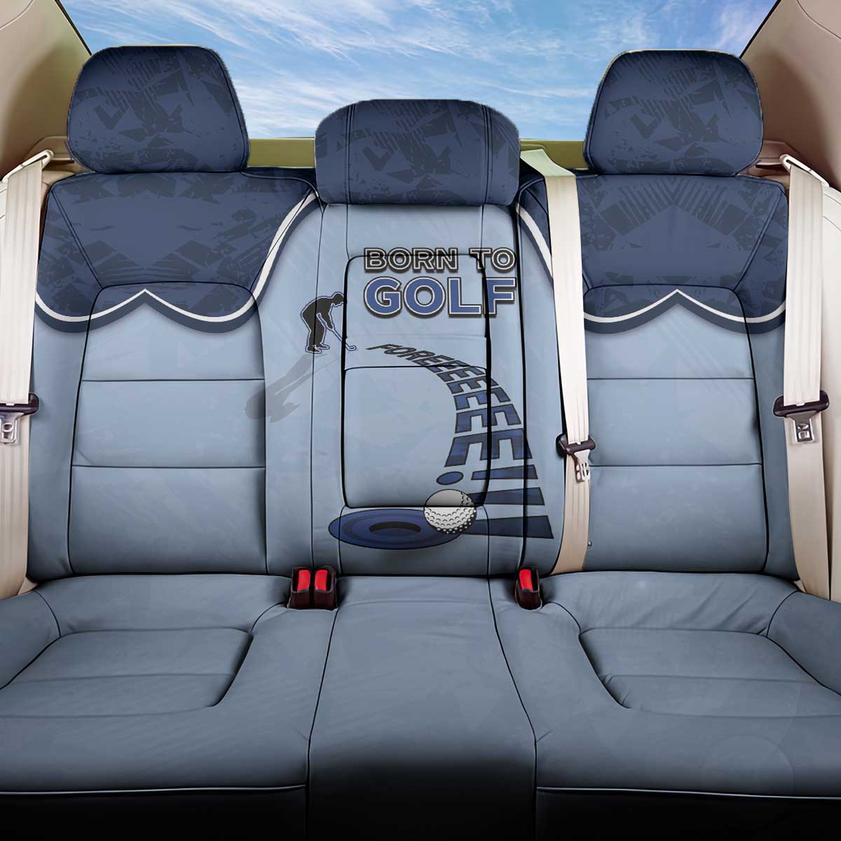 Golf Back Car Seat Cover Sporty Style Navy - Wonder Print Shop