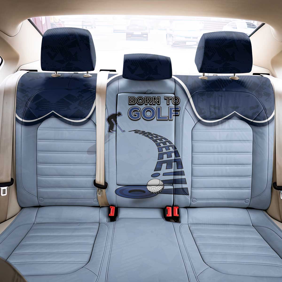 Golf Back Car Seat Cover Sporty Style Navy - Wonder Print Shop