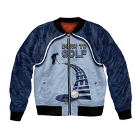 Golf Bomber Jacket Sporty Style Navy - Wonder Print Shop