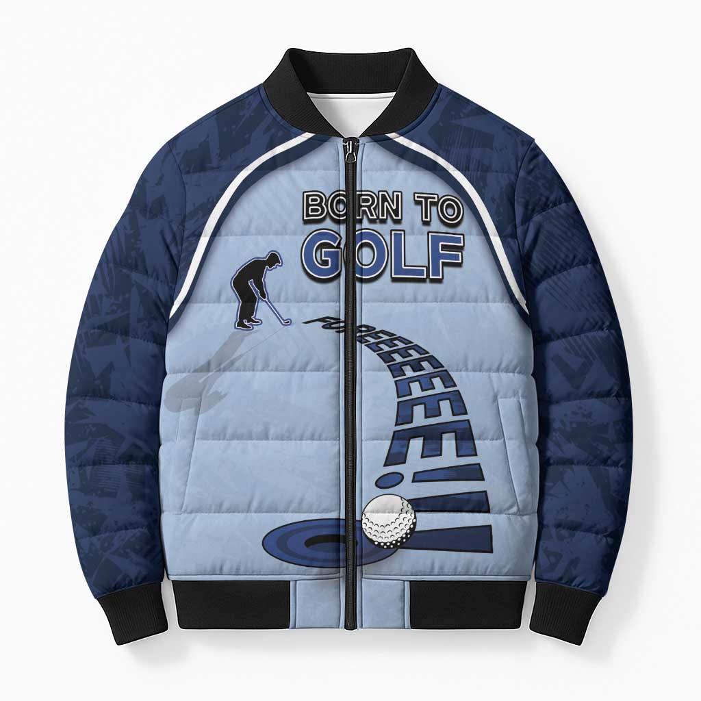 Golf Bomber Puffer Jacket Sporty Style Navy - Wonder Print Shop