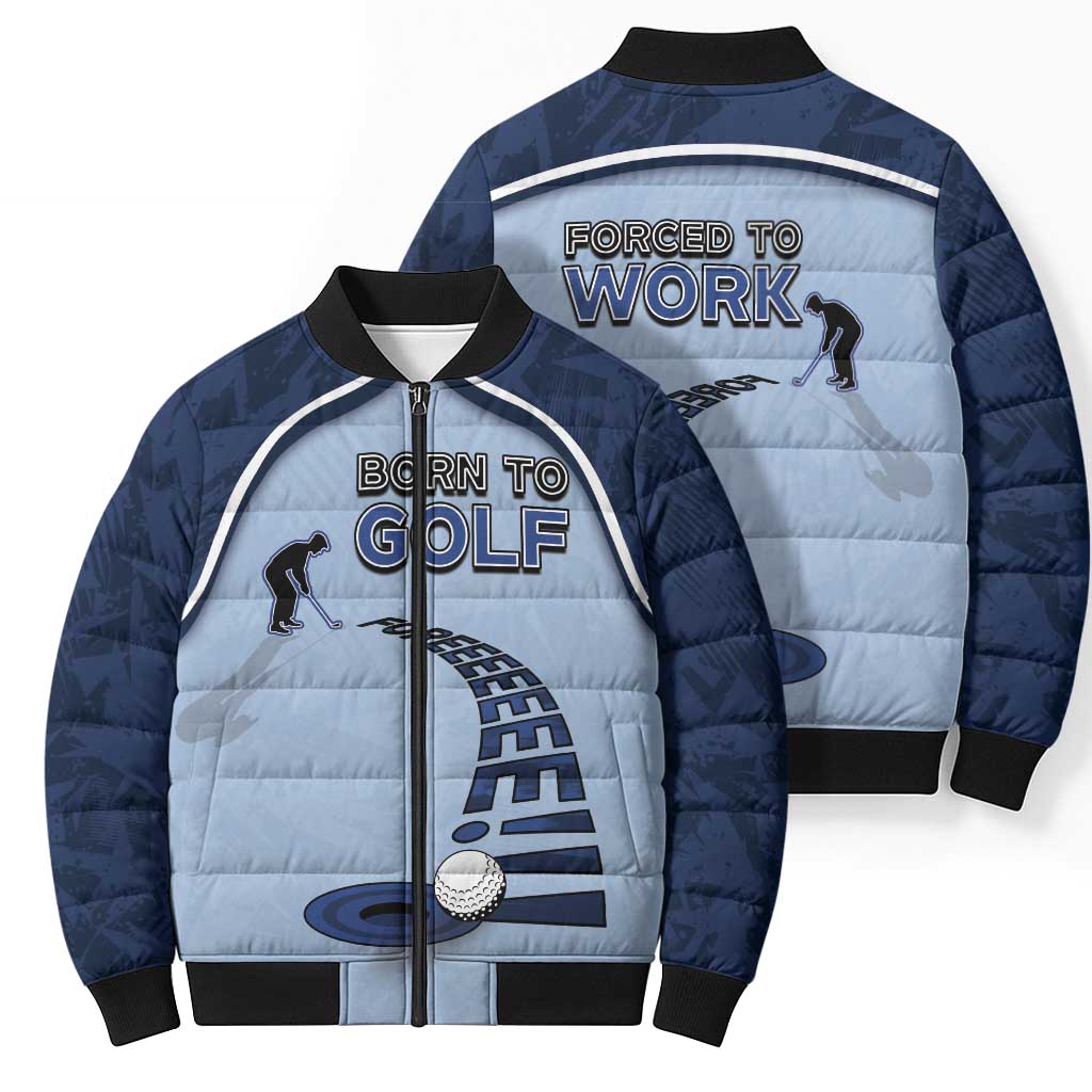 Golf Bomber Puffer Jacket Sporty Style Navy - Wonder Print Shop