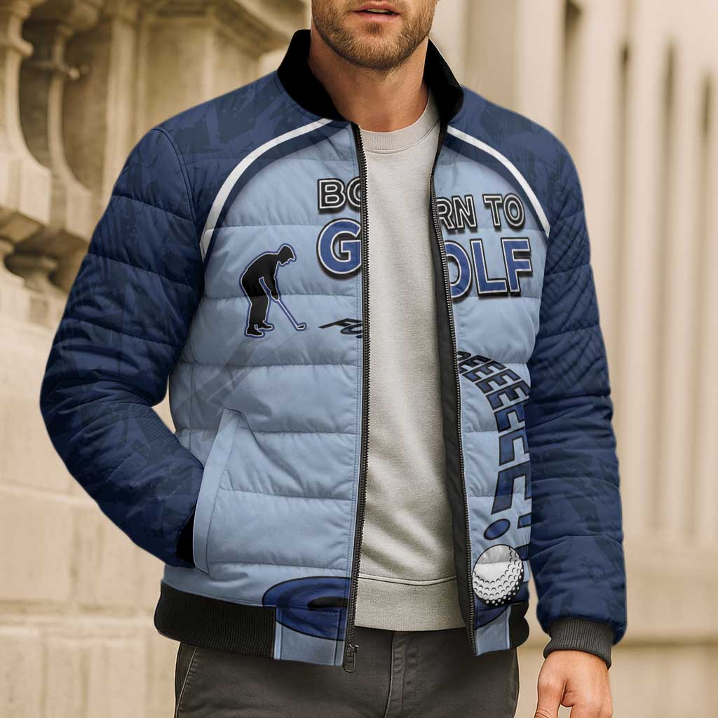 Golf Bomber Puffer Jacket Sporty Style Navy - Wonder Print Shop