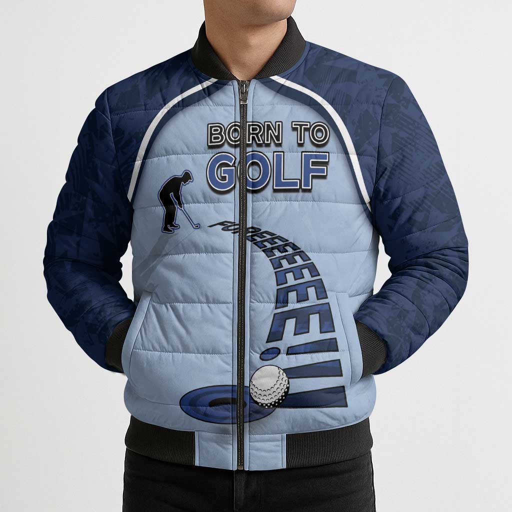 Golf Bomber Puffer Jacket Sporty Style Navy - Wonder Print Shop