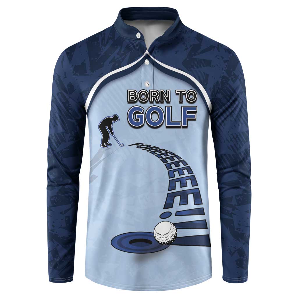 Golf Button Sweatshirt Sporty Style Navy - Wonder Print Shop