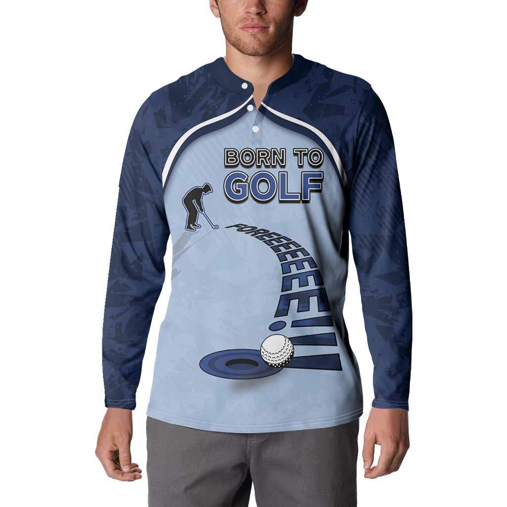 Golf Button Sweatshirt Sporty Style Navy - Wonder Print Shop