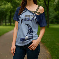 Golf Cross Shoulder Shirt Sporty Style Navy - Wonder Print Shop