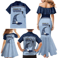 Golf Family Matching Mermaid Dress and Hawaiian Shirt Sporty Style Navy - Wonder Print Shop