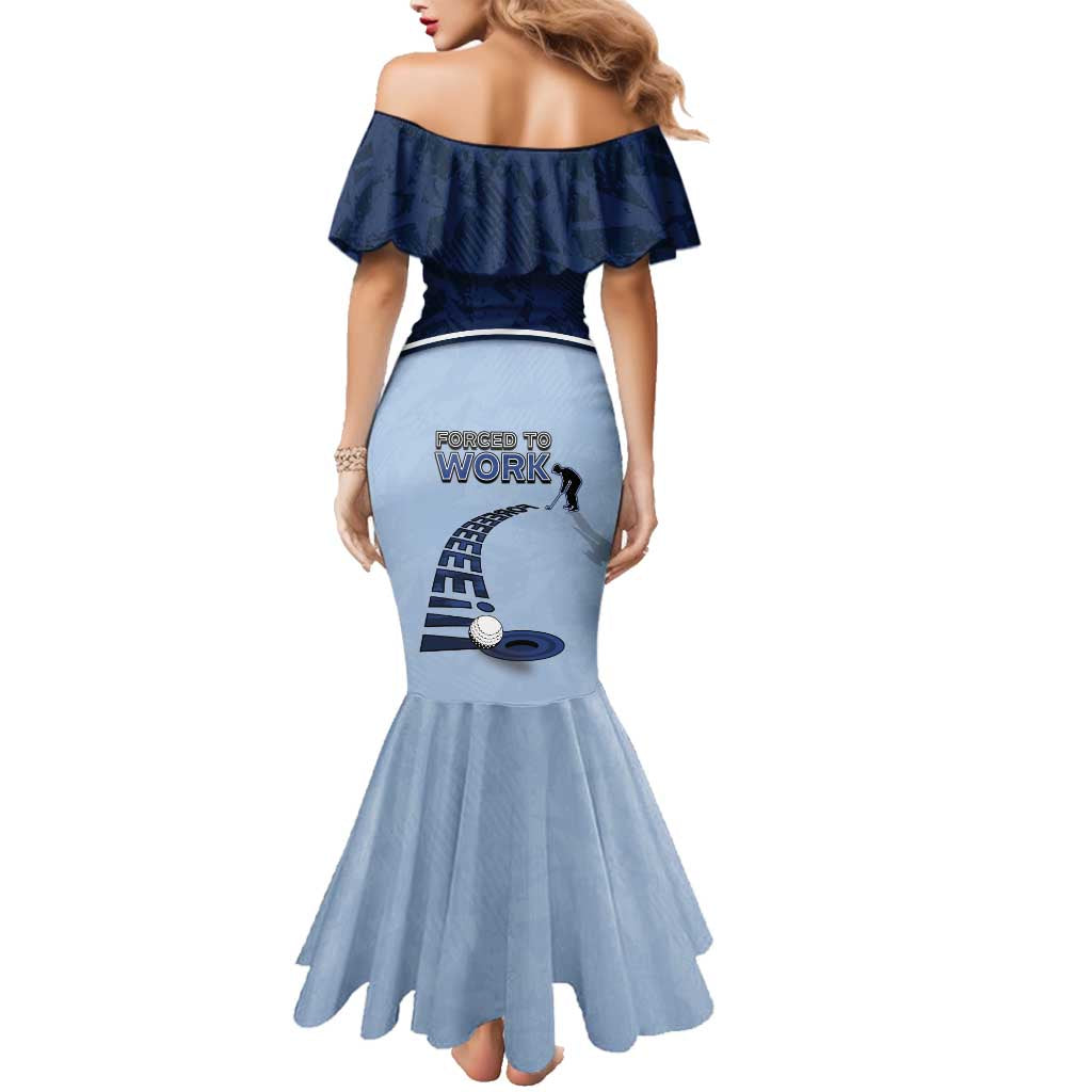 Golf Family Matching Mermaid Dress and Hawaiian Shirt Sporty Style Navy - Wonder Print Shop