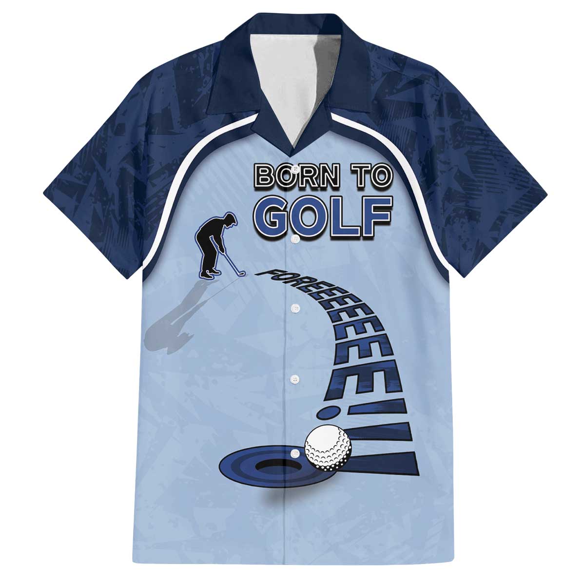 Golf Family Matching Off The Shoulder Long Sleeve Dress and Hawaiian Shirt Sporty Style Navy - Wonder Print Shop