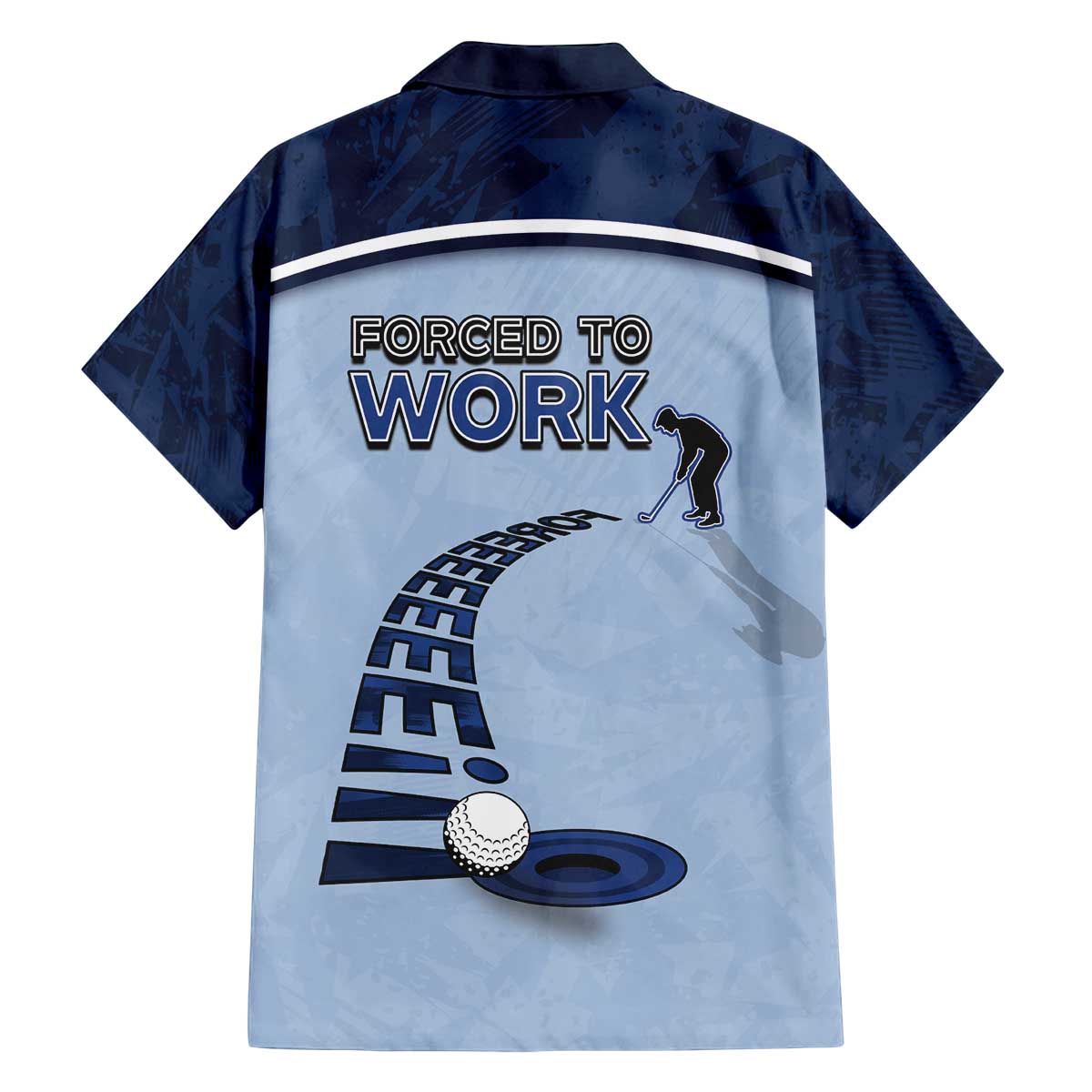 Golf Family Matching Off The Shoulder Long Sleeve Dress and Hawaiian Shirt Sporty Style Navy - Wonder Print Shop