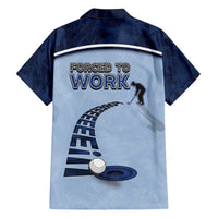 Golf Family Matching Off The Shoulder Long Sleeve Dress and Hawaiian Shirt Sporty Style Navy - Wonder Print Shop